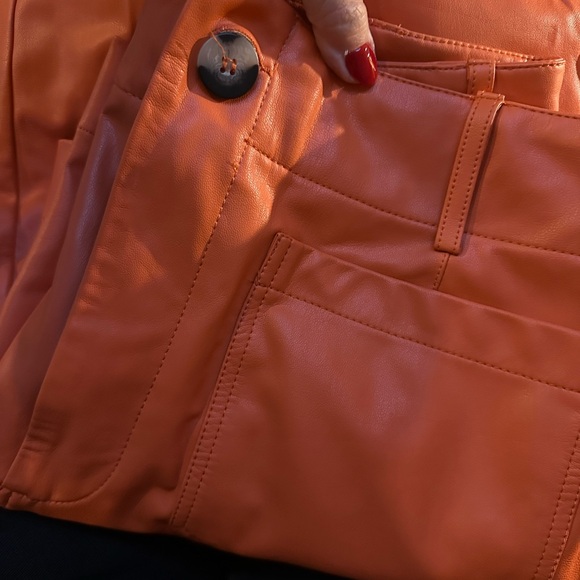 The Colette Cropped Wide-Leg Pants by Maeve: Faux Leather Edition - worn once - Picture 3 of 4